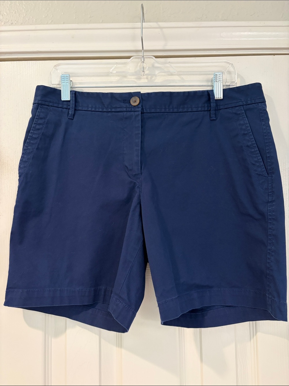 Talbots Navy Cotton Chino 7” inseam Shorts - Picture 2 of 6